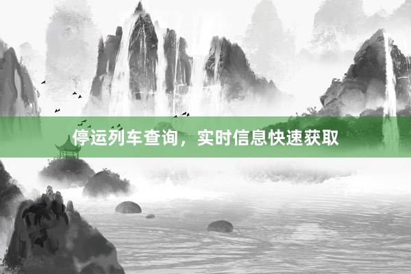 停运列车查询，实时信息快速获取